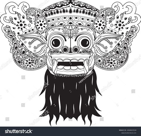 Traditional Ritual Balinese Mask Hindu Ethnic Royalty Free Stock