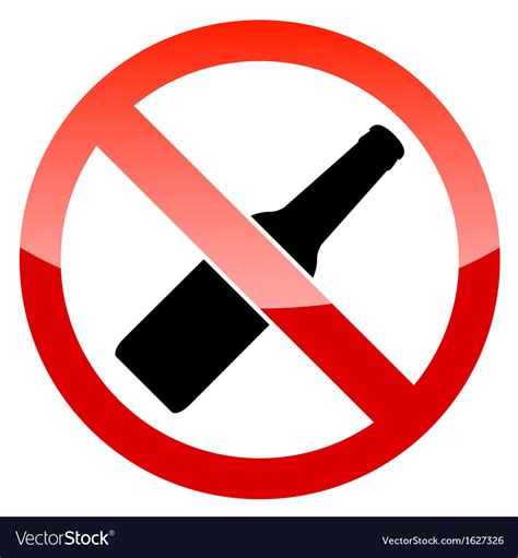 No Alcohol Sign Royalty Free Vector Image Vectorstock