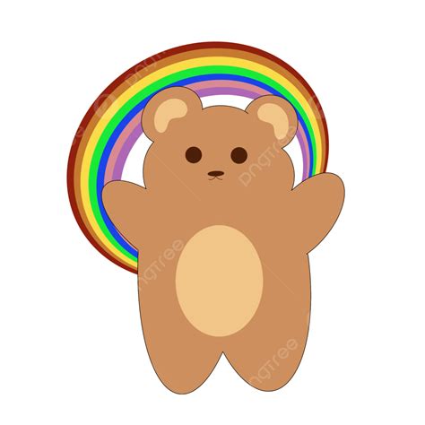 Cute Korean Clipart Vector Cute Korean Bear With Rainbow Korean Bear