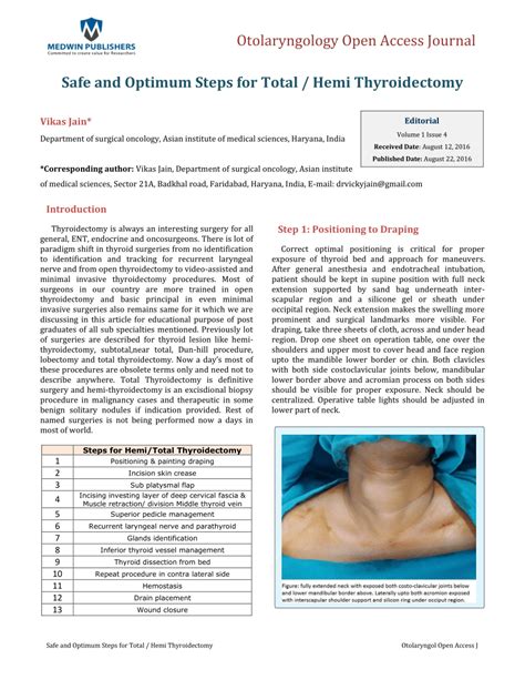 PDF Safe And Optimum Steps For Total Hemi Thyroidectomy