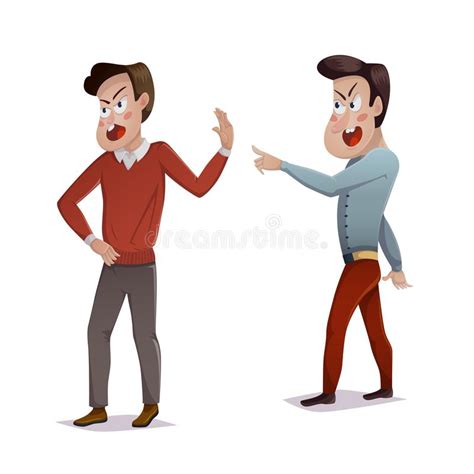 Quarrel Two Men Arguing And Shouting At Each Other Male Conflict Problems In Relationships
