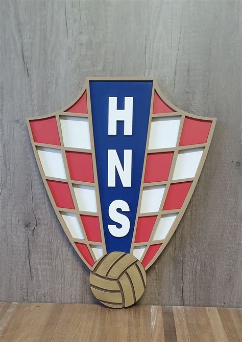 Hns Cff Logo 3d Logo Croatian Football Federation Hns 3d Wooden Sign