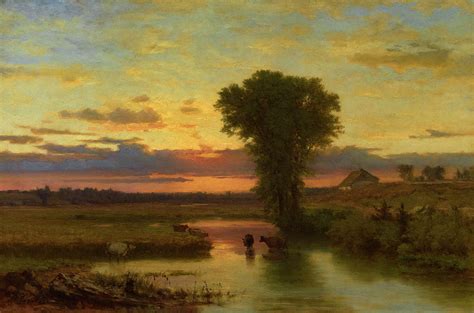 Brook At Sunset Painting By George Inness Pixels