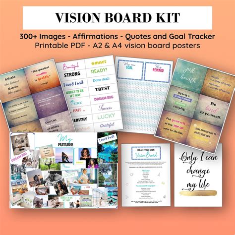 2023 Vision Board Kit Printable Manifesting Affirmation Cut Etsy Hong