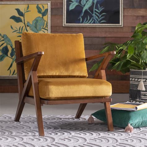 Drew Barrymore Flower Home Velvet Mid Century Accent Chair Best