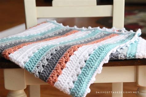 Modern Baby Blanket Crochet Pattern Free From Daisy Cottage Designs