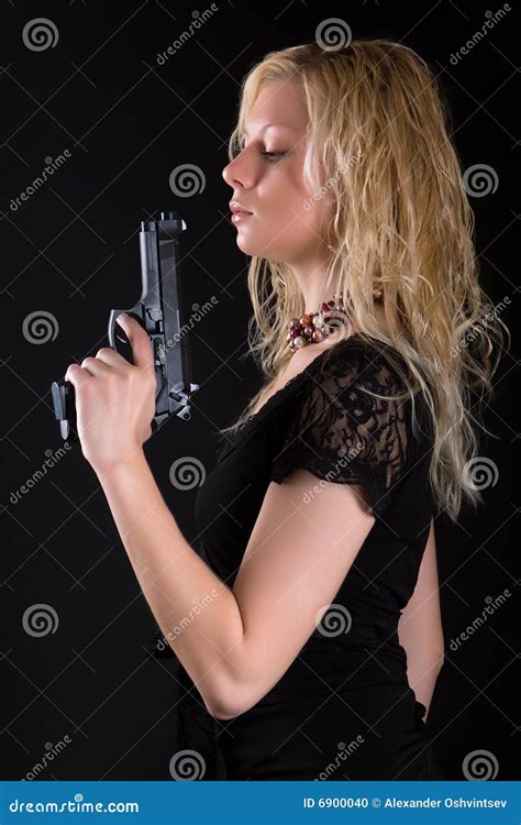 Girl With Pistol Stock Photo Image Of Head Bodyguard