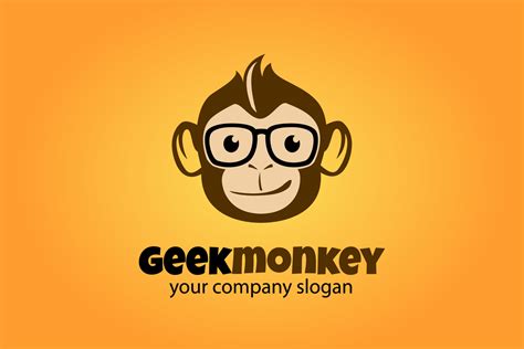 Geek Monkey Logo Cartoon Character Geek Monkey Character Illustration