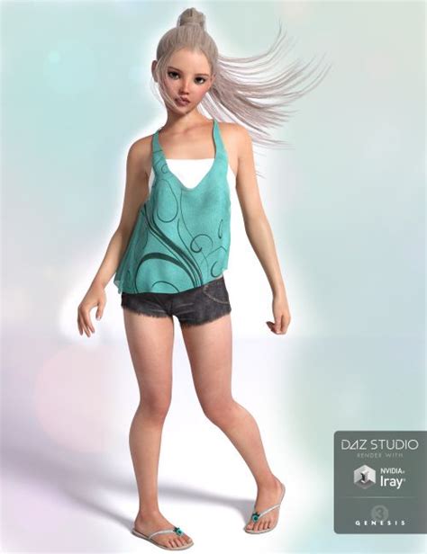 P3D Brita For Tween Julie 7 3D Models For Poser And Daz Studio