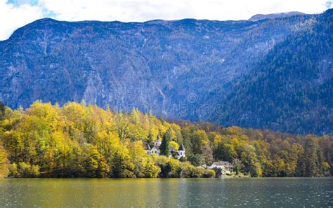 Beautiful Lake Scenery In Hallstatt Austria Stock Image Image Of