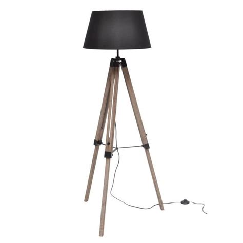 Vous êtes à la recherche de luminaire pas cher esthétique qui irait chez vous ? NATURE lampadaire bois noir abat-jour noir - Achat / Vente ...