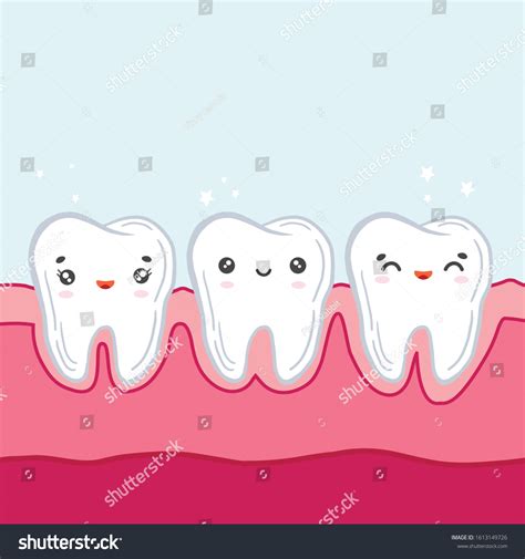 Teeth Gums Vector Color Illustration Cartoon Stock Vector Royalty Free