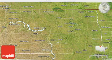 Satellite 3d Map Of North Dakota