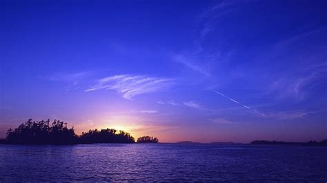 1080p Free Download Mostly Blue Sunset On A Lake Islands Sunset