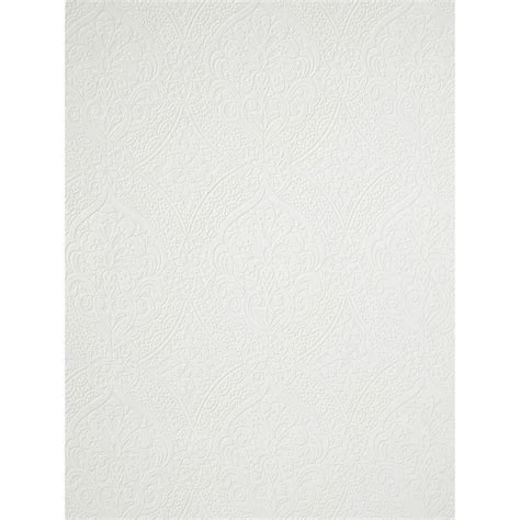 The Wallpaper Company 56 Sq Ft White Paintable Wallpaper Discontinued