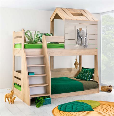 My House Bunk Bed For Kids Wood Finish