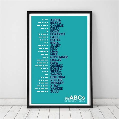 Founder member @infemsac fiction rep'd by @sabhbhc @curtisbrownltd. Morse Code Alphabet Print ABCs of Secret Code Unframed ...