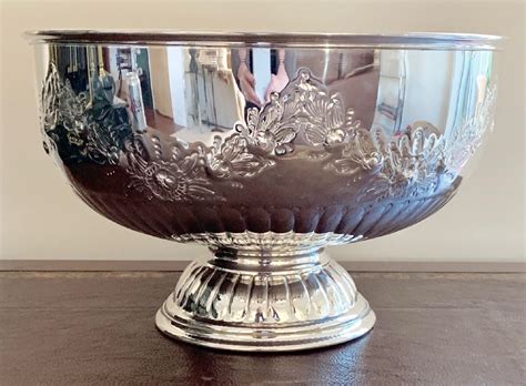 Large Victorian Silver Plated Punch Bowl 603530 Uk