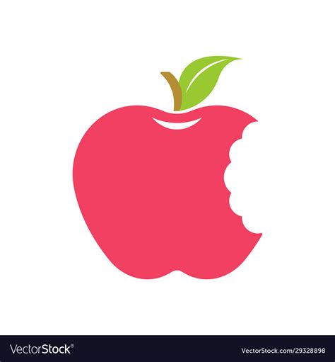 Red Bitten Apple Logo Royalty Free Vector Image