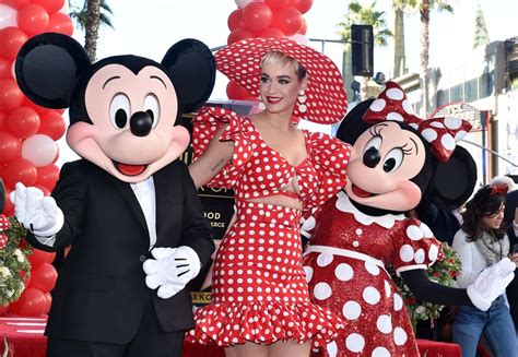 Katy Perry At Minnie Mouse Honored With Star On Hollywood Walk Of Fame