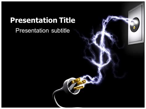 Sparks Between Power Plug And Socket Powerpoint Templates Background Of