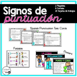 Signos De Puntuaci N Spanish Punctuation Marks Task Cards Posters