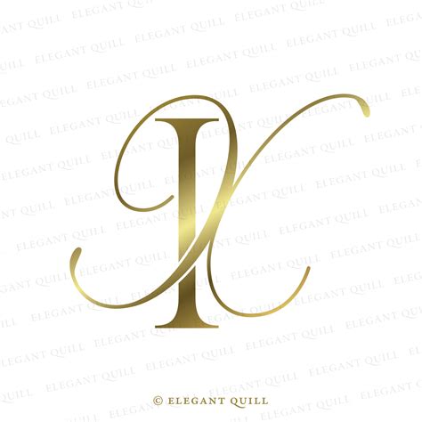 Dance Floor Monogram Xi Initials Logo Elegant Quill