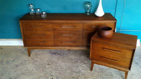 Us $100.00  0 bids shipping. Vintage Ground: Mid Century Bedroom Set Nine Drawer Dresser and Nightstand