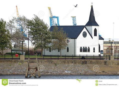 Norwegian Church Cardiff Bay Stock Photo Image Of Wooden