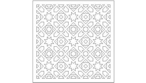Arabic Pattern Tile Elevation Block Cad Drawing Details Dwg File Cadbull
