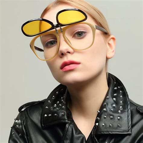Wholesale 10pcs Steampunk Sunglasses Style Retro Flip Circular Double Lens Sun Glasses Double