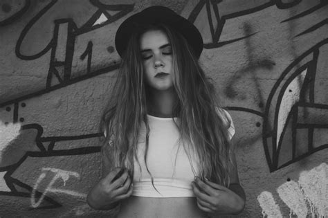 Free Images Person Black And White Girl Darkness Hipster Chest