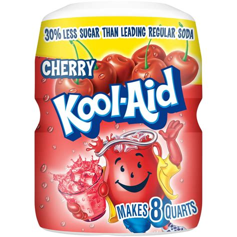 Kool Aid Sugar Sweetened Cherry Artificially Flavored Powdered Soft Drink Mix 19 Oz Canister