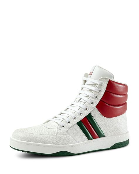 Gucci Contrast Padded Leather High Top Sneaker White