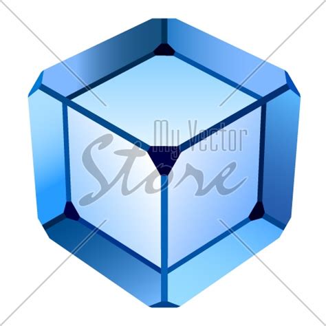 Vector Blue Glass Cube Illustration 2475 My Vector Store
