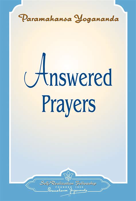 Answered Prayers — Ebook Srf Bookstore