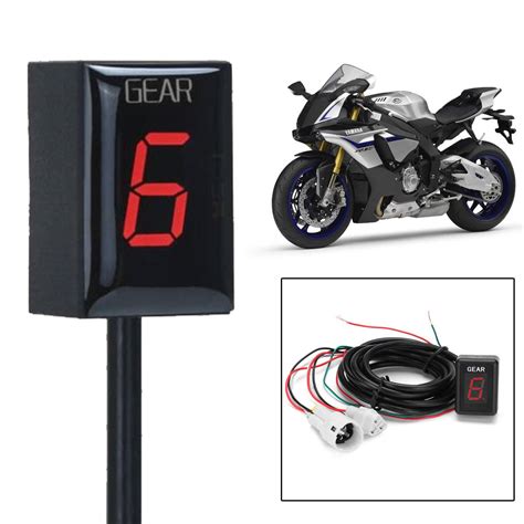 1 6 Speed Motorcycle Gear Indicator Gear Meter Red Led Display For