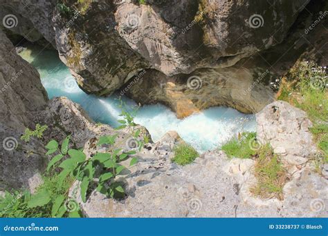 Riverbeds Of Soca River Slovenia Stock Image Image Of Mountains