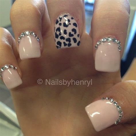 Simple Nude Cheetah With Rhinestones Get Nails I Love Nails Fancy