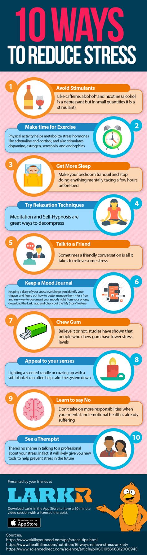 10 Proven Ways To Bust Stress Infographic