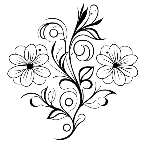 Premium Vector Line Drawing Flowers Bouquet Decoration Or Floral