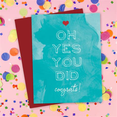 Oh Yes You Did Congrats Congratulations Card The Spotted Olive