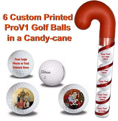 6 Custom Prov1 Golf Balls Refinished Candy Cane Packaging