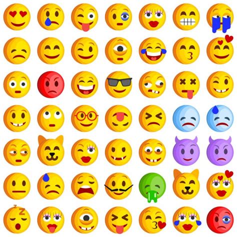 Set Of Smile Emoticons — Stock Vector © Ober Art 106163792