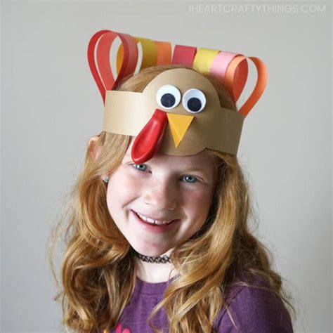 Turkey Headband Thanksgiving Craft I Heart Crafty Things