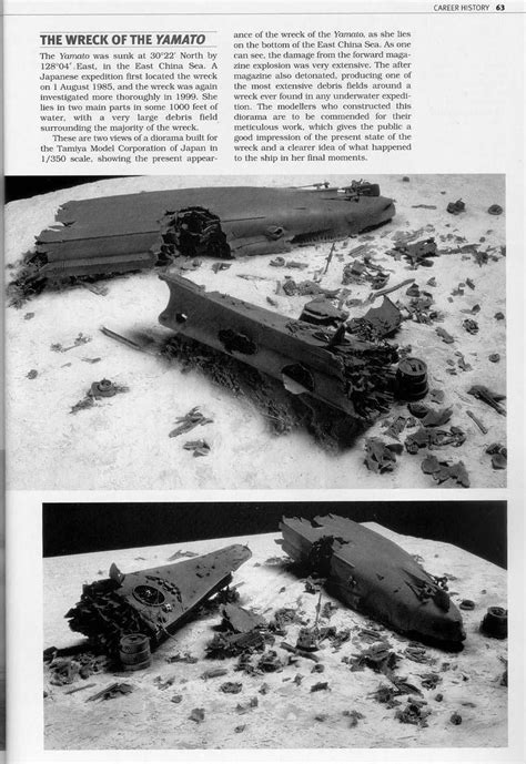 Diorama Of The Wreck Of The Yamato Based On A 1999 Survey Of The Wreck