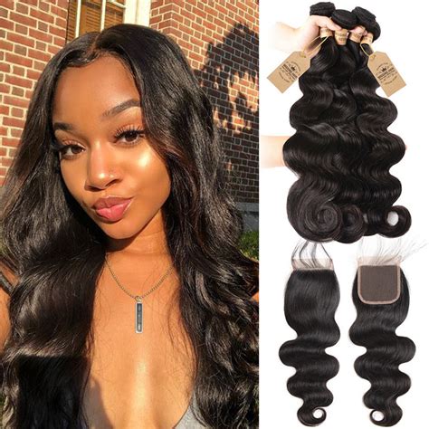 Peruvian Body Wave Virgin Hair 4pcs With Lace Closure