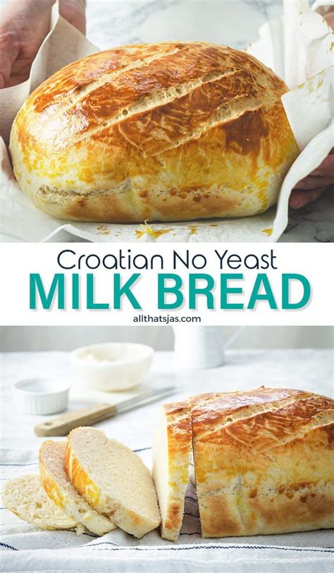 Place in oiled bread pans and let rise to. No Yeast Milk Bread - Croatian Quick Bread | All that's ...