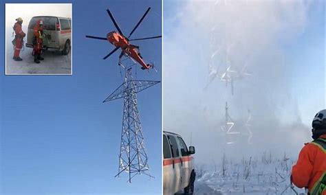 Helicopter Pilot Fixes Pylon With Incredible Flying Skills Daily Mail