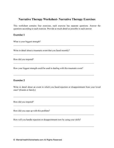 Narrative Therapy Deconstruction Worksheet Editable OFF